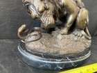 Vintage A  Barye Lion Snake Brass Bronze Statue Heavy 18 Pounds