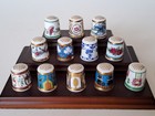 Royal Doulton Full Set Of Minton Bicentenary 1793-1993 Thimbles   Wooden Stand
