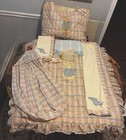 7pc Vtg Quiltex Beatrix Potter Peter Rabbit Crib Bedding  Moses Basket  Album