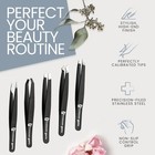 Tweezers Set 5-piece - Stainless Steel Slant Tip And Pointed Eyebrow Tweezer    