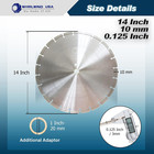  10 Pack  14 Inch Diamond Concrete Blade Dry Or Wet Cutting Saw Blades For Mason