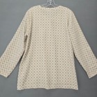 Van Heusen Cream Tan Floral Shirt Sheer Long Sleeves Scoop Neck Blouse Women s L