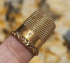 Antique Victorian Era Engraved 10 Kt Gold Thimble 3 0g Ketcham   Mcdougall  Sz 8