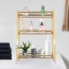 3 Tier Countertop Organizer Gold Bathroom Vanity Counter Box With Storage Basket