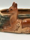 Vintage Shawnee Pottery Deer   Fawn Rectangular Planter Pot Bonsai Succulent