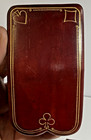 Vtg Italy Italian Leather Playing Card Box Case Holder Embossed Parri Firenze