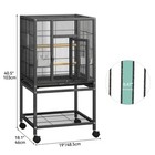 41 Inch Bird Cage Large Parrot Cage With Tray Food Boxes And Wooden Perches