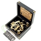 Brass J  Scott Ship Working Sextant Wooden Box With Two Extra Telescope