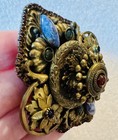 Rare - Vintage Art Deco Sorelli Signed Pin   Brooch W  Rhinestones   Cabochons