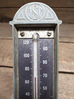 Vintage Industrial Johnson Service Co  Industrial Thermometer Stream Punk