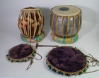 Traditional Indian Tabla Drum 2 Piece Set W Tuning Hammer And Cushions  Stands