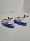 Vintage English Porcelan Staffordshire Greyhoumds Inkwell Pen Holder
