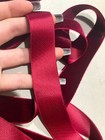 Vintage Rayon Satin Back Velvet Ribbon 1  Burgundy 1yd Made In France
