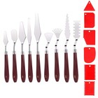 Professional Palette Knives Set 15pcs W scrapers Stainless Steel Wood Handle