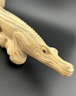 Hand Carved Aligator Reptile Figurine Burl Parasite Wood Carving From Indonesia