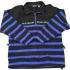 Vintage Eddie Bauer Ebtek Fleece Pullover Jacket Men Medium M Black Blue Stripe