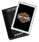 Zippo Lighter Harley-davidson Logo Orange Black Chrome
