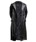 Men s Ww2 Military Officer Long Leather Coat Vintage German Trench Overcoat