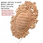 Natural Wood Appliques Irregular Flower Carving Decals Cabinet Door Furniture
