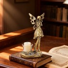 Vintage Gold Fairy Tealight Holder  Resin Figurine With Butterfly Wings