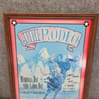 Vintage Doug Lindauer Signed Jackson Hole Rodeo Framed Poster Print Wyoming Art