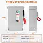 30 Amp Disconnect Switch  Fusible  3 Pole 600 Volt  With Interlock Mechanism  An