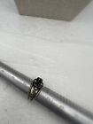 Vintage Navajo Sterling Amethyst Onyx Bezel Ring Beautiful Sz 11