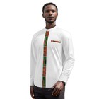 Stand Collar African Shirt For Men  Long Sleeve With Vertical Pattern