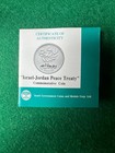 1995 Israel Jordan Peace Treaty 2 Coin Set   1  Proof   1  Uc   925 Fine