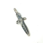 David Yurman Black Diamond Dagger Amulet Sterling Silver Estate Dy798