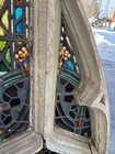 67488 Gothic Arched Stained Glass Window In Wooden Frame In Need Of Restoration