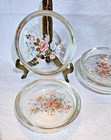 Vintage Glass Floral Coasters Set Of 4 With 1980s Floral Design Cottagecore