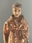 Antique Spanish Colonial Carved Wood Figure Santos Saint Monk Religious Statue