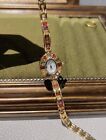 Women   s Gold And Rainbow Crystal Vintage Oval Watch