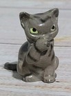 Hagen Renaker Tabby Cat Thumb Sucking Gray Striped Kitten Mini Figurine