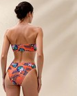 2pcs Butterfly Bikini   Strapless Floral Print Bandeau Swimwear Set For Beach