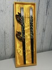 2 Piece Fancy Chop Stick Set With 2 Decorative Ducks