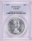 Canada  1957 Elizabeth Ii Dollar  Pcgs Pl 67