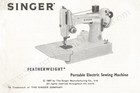 Large Deluxe - Singer Featherweight 221 Sewing Machine Instruction Manual - Read