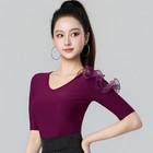 New Women Top For Latin Salsa Cha Cha Tango Ballroom Dance  w862 3 Colors