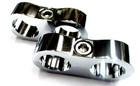 Mirror Finish Show Chrome Billet Aluminum Dual Hose Separatr 1   1 16  I d  2 Pk