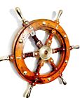 12  Wood Ship Wheel   Nautical Themed Wall Decor   Small Wooden Captain Helm