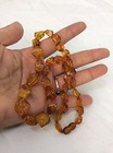 Beautiful Vtg Art Deco Faceted Genuine Honey Amber Necklace  15 7 G