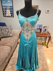 Blue  azure  Ballroom Dance Competition Dress  stabdard smooth  Size 2-4