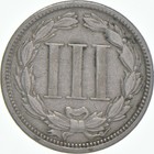 1865 Three Cent Piece Trime - Early Us Type Coin 3 Cent 