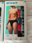 Papi 5 Pack Soft Microfiber Low Rise Briefs New Black Pink Yellow Blue