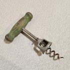 Antique Henshall Style Corkscrew Wood T Handle Bell Frame Wine Bottle Opener