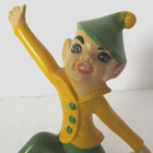 Vtg Pixie Boy Elf Figurine Happy Hand Painted Green Yellow Ceramic Holland