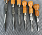 Vintage Sheffield England Footprint Wood Handle 6 Pcs  Cabinet Screwdrivers