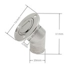 1set Keyless Stainless Steel Flush Fitting Fuel Deck Filler 45 Degree Angle Neck